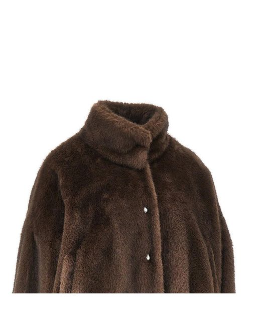 Weekend by Maxmara Brown Faux Fur Bomber Jacket