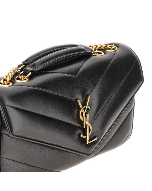 Saint Laurent Black Quilted Nappa Leather Small 'Loulou' Bag