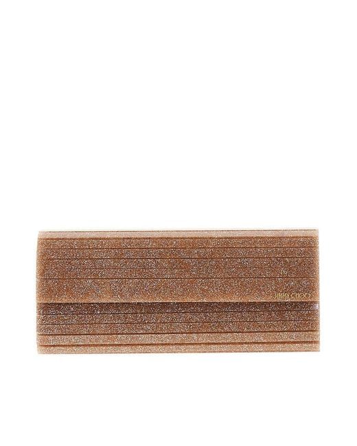 Jimmy Choo Brown 'Sweetie' Glittered Clutch