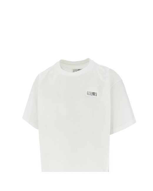 T-Shirt Con Etichetta E Stampa Trompe L'Oeil Uomo di MM6 by Maison Martin Margiela in White da Uomo