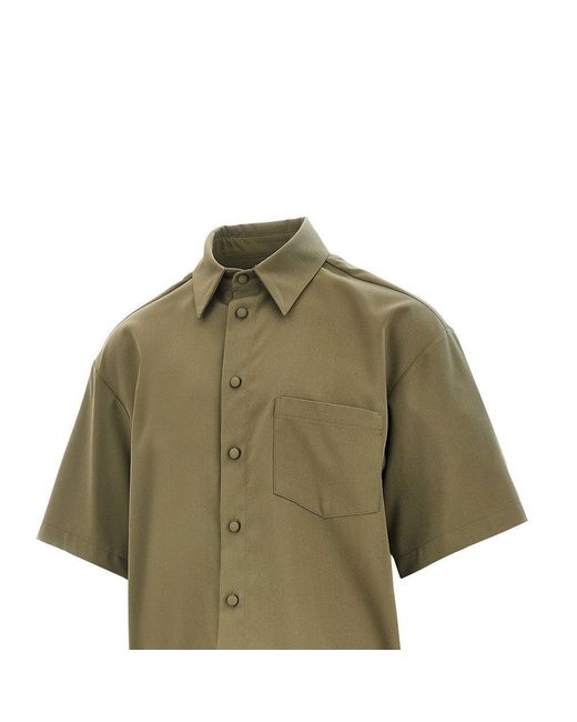 C.9.3 Green Viscose-Blend Boxy Fit Shirt for men
