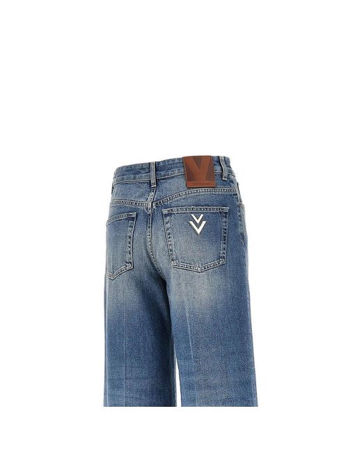 Jeans Svasato Con Dettagli Vgold di Valentino in Blue