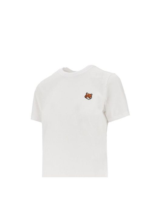 Maison Kitsuné White 'Fox Head' Patch T-Shirt