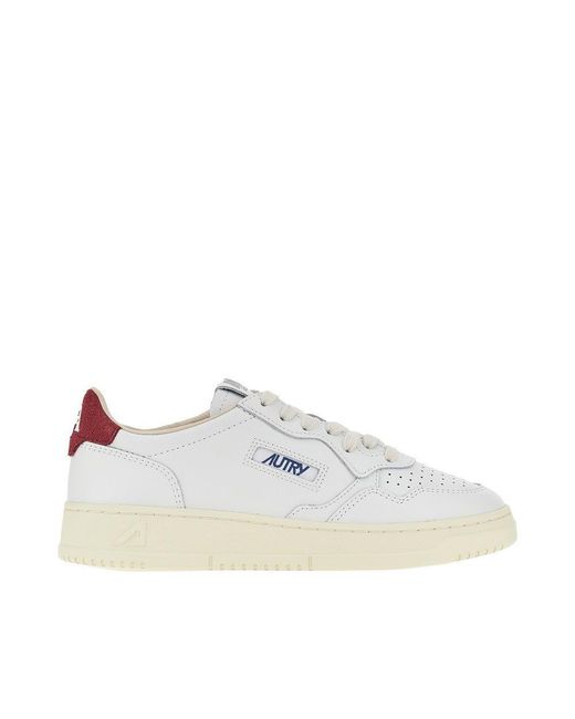 Autry White Medalist Low Leather Sneakers for men