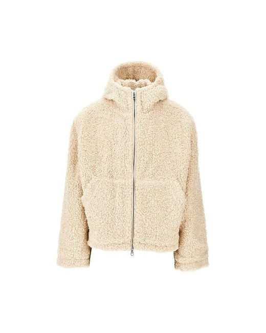 Cole Buxton Natural Teddy Fleece Full-Zip Jacket for men