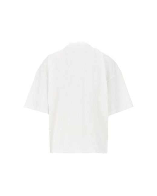 T-Shirt Oversize Con Collo A Lupetto Uomo di Jil Sander in White da Uomo