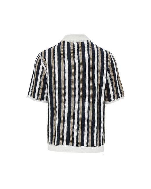 Wax London Black 'Porto' Crochet Knit Shirt for men