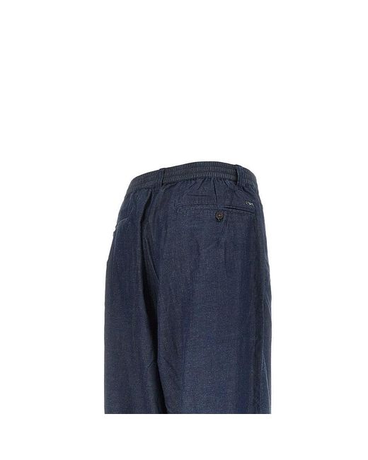 Emporio Armani Blue Chambray Pants for men