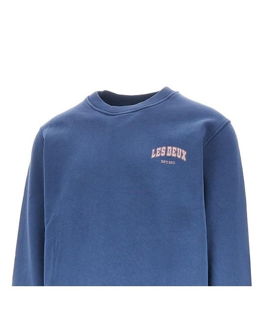 Les Deux Blue 'Brady Hoop' Crewneck Sweatshirt for men