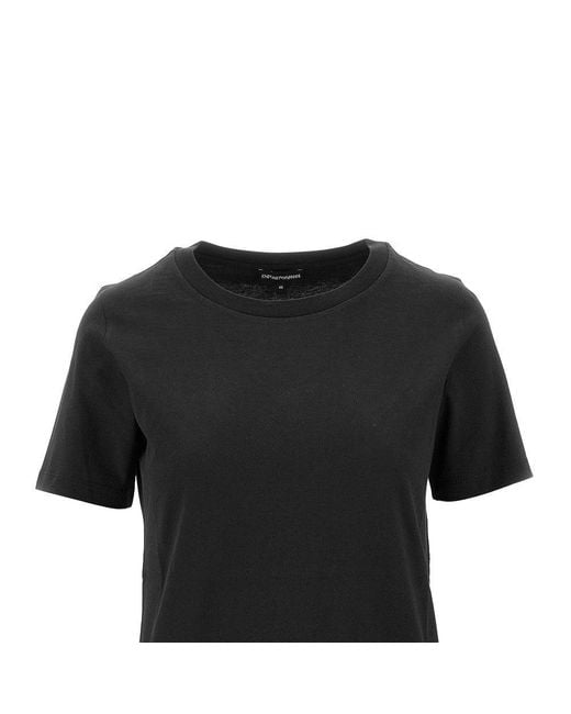 Emporio Armani Black T-Shirt With Logo Embroidery
