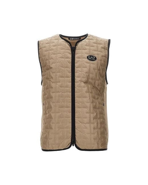 EA7 Natural Ventus7 Technical Fabric Golf Pro Vest for men