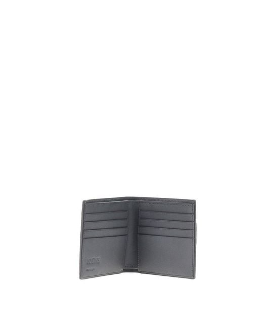 Loewe Gray Grained Leather 'Puzzle' Bi-Fold Wallet for men