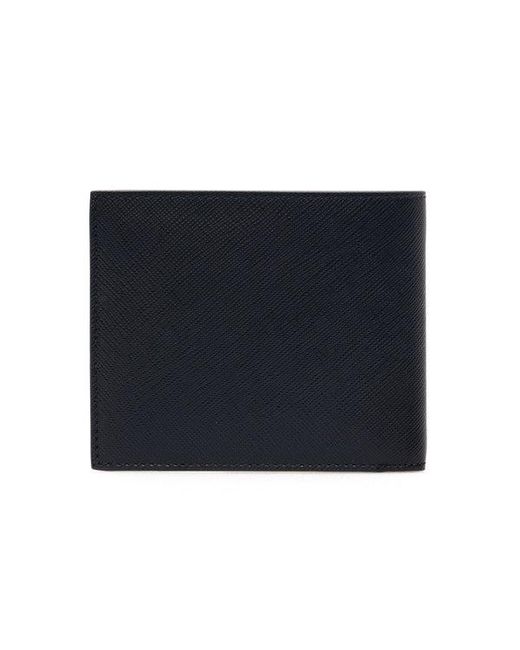 Prada Blue Saffiano Leather Bi-Fold Wallet for men