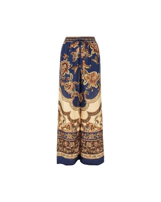 Zimmermann Blue 'Aster' Silk Pants
