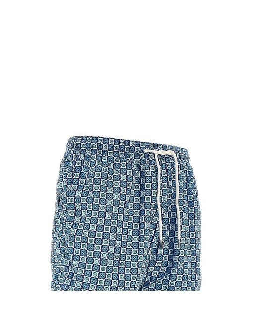 Peninsula Blue 'Isola Di Gaiola' Printed Swim Shorts for men