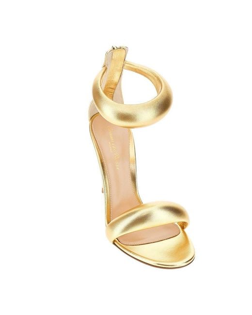 Gianvito Rossi Metallic 'Bijoux' Nappa Leather Sandals 38