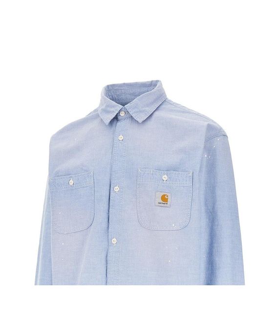 Carhartt Blue 'Painter' Chambray Cotton Shirt for men