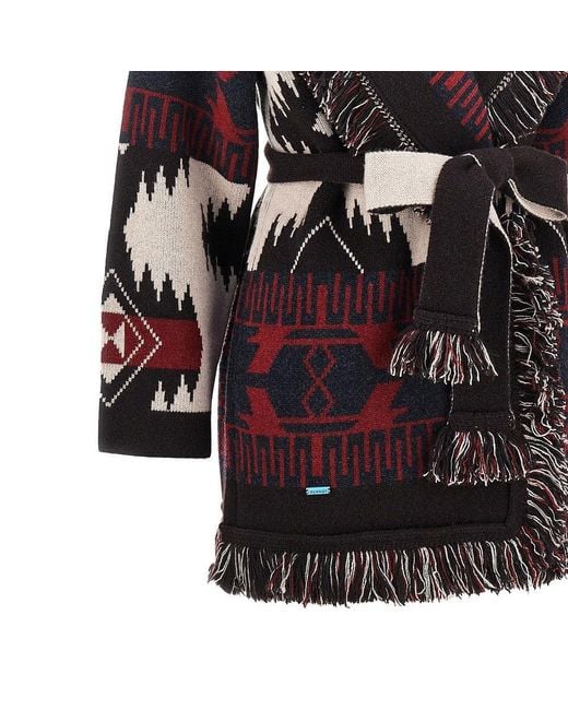 Alanui Brown Icon Jacquard Wool Cardigan