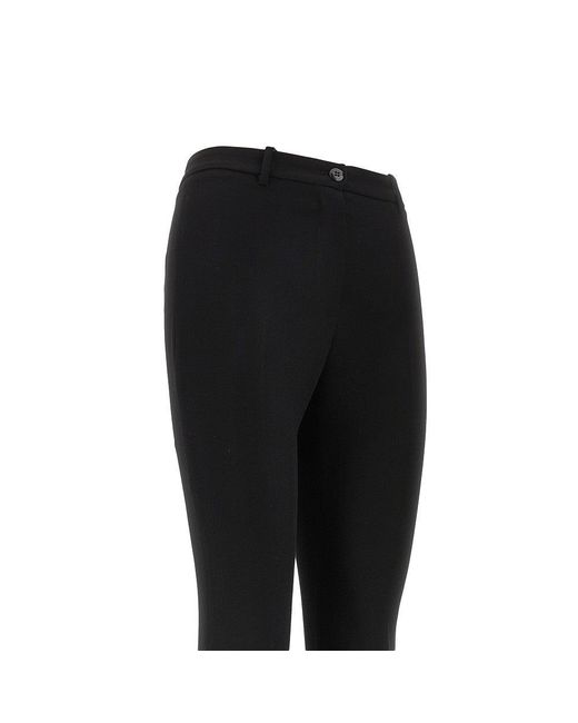 Pinko Black Slim Pants With Rear Split
