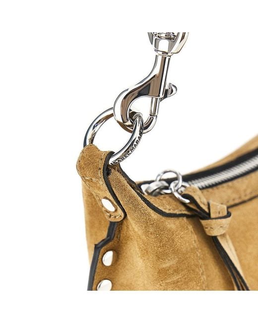Isabel Marant Metallic Suede Leather Oskan Moon Bag