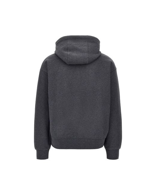 Emporio Armani Gray Soft Touch Logo Embroidery Hoodie for men