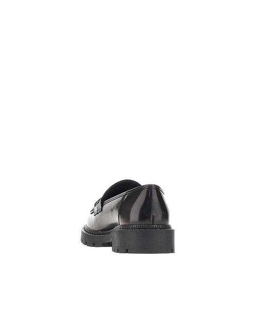 Bianco Black Leather Loafers With Tassels for men