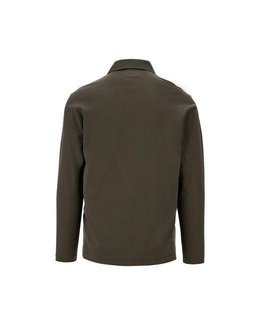Emporio Armani Green Jersey Polo Shirt With Logo for men