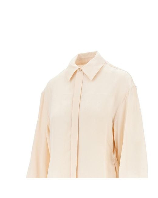 Victoria Beckham Natural Crepe De Chine Shirt