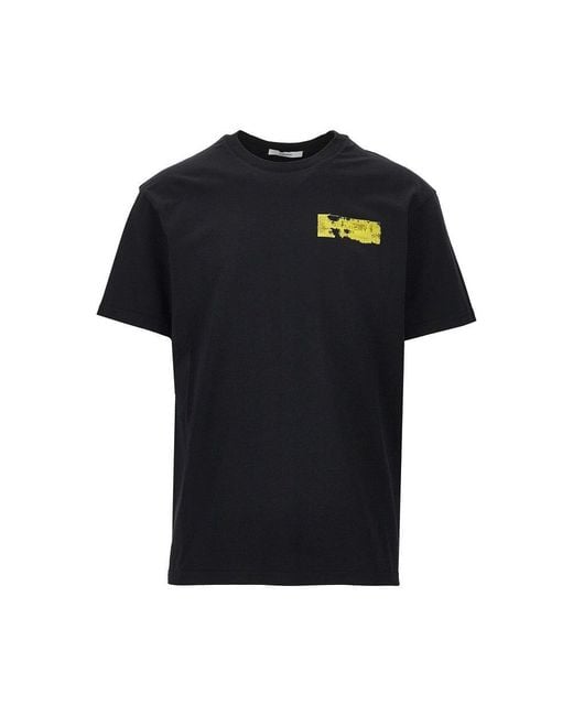 Givenchy Black Paris Paint' Print T-Shirt for men