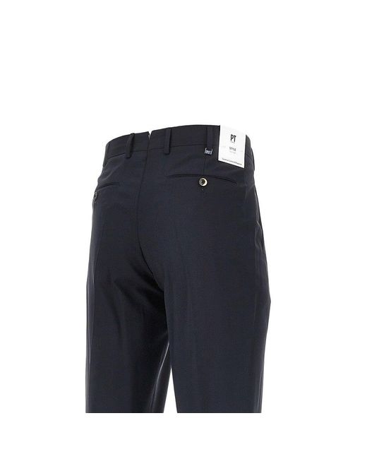 PT Torino Blue Super 130's Wool 'Union Fit' Pants for men