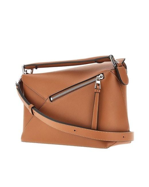 Loewe Brown Leather Small 'Puzzle Edge' Bag