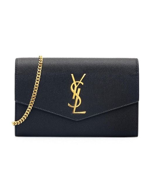Saint Laurent Blue 'Uptown' Wallet With Chain