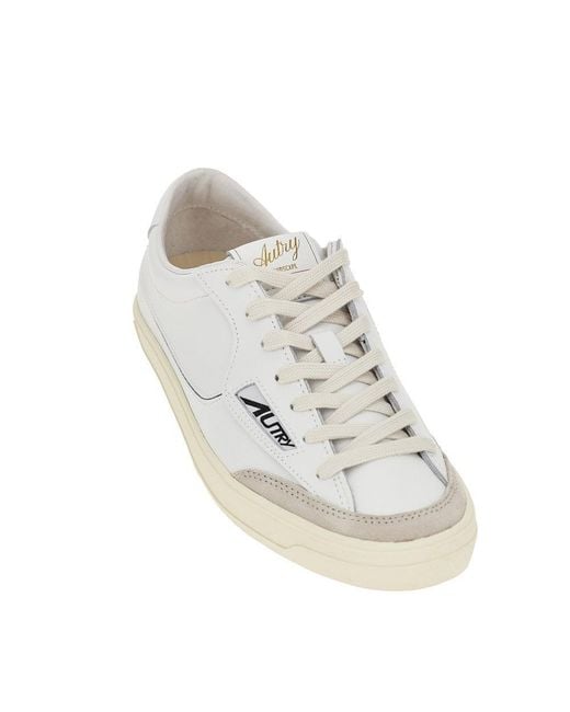 Autry White Windscape Low Leather Sneakers for men