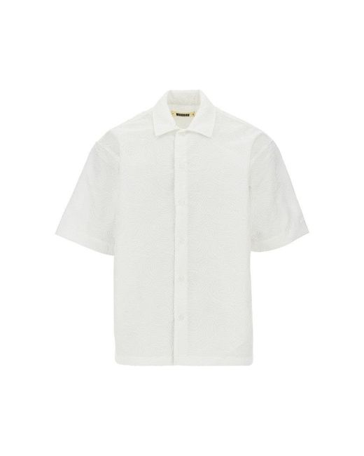 Woodbird White 'Wbwang' Embroidered Shirt for men
