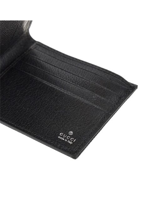 Gucci Black Bi-Fold Wallet With Lacquered Gg Detail for men