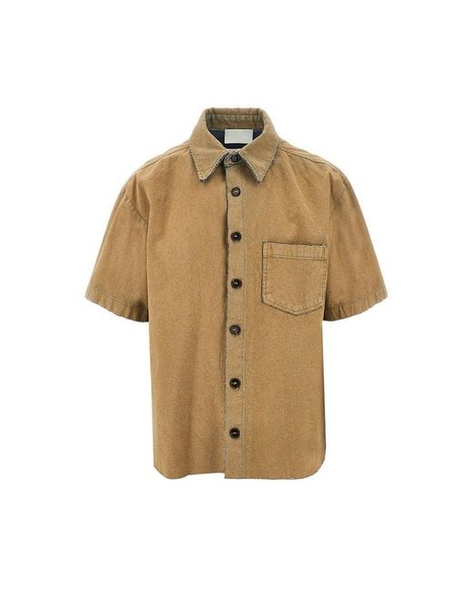 C.9.3 Natural Suede-Effect Fabric Shirt for men