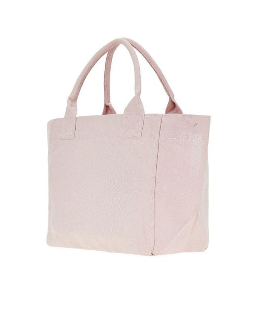 Ganni Pink Shopping Bag With Raspberries Print