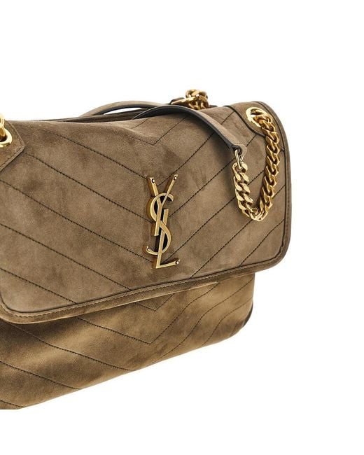 Saint Laurent Natural Suede Leather 'Niki Tripouch' Bag
