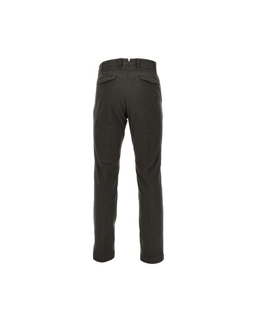 PT Torino Black Stretch Gabardine Master Fit Pants for men