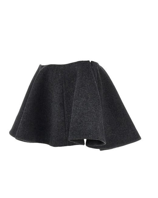 Ganni Black Wool-Blend Mini Skirt
