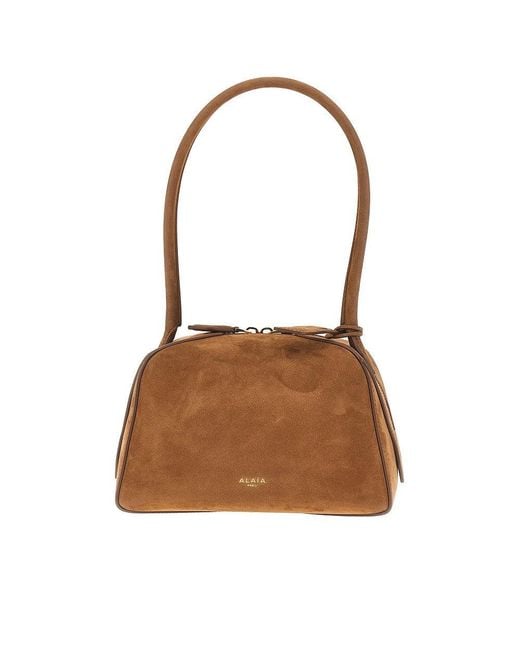Alaïa Brown Nubuck Leather Small 'Le Bouledogue' Bag