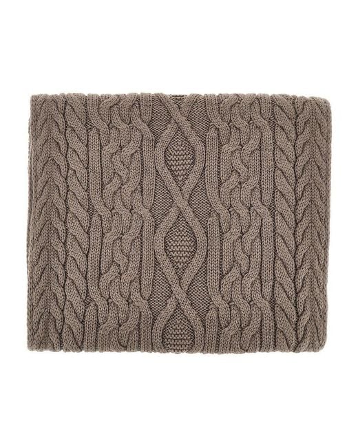 Emporio Armani Metallic Wool-Blend Scarf With Logo Label