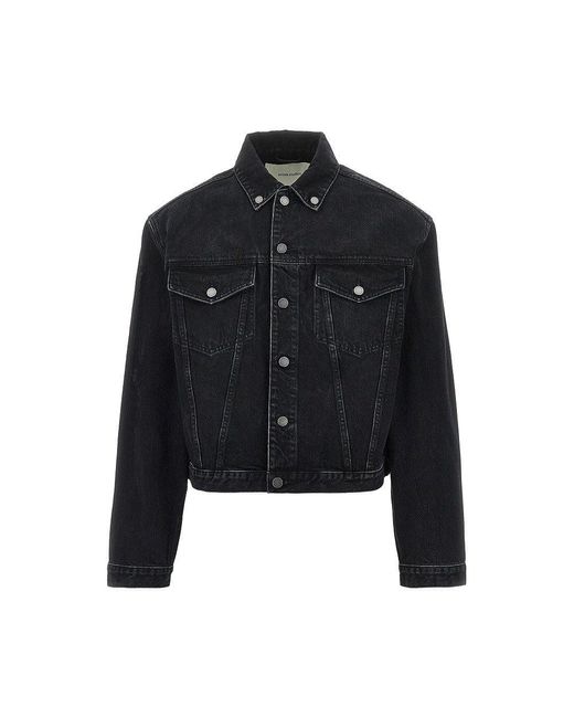 Entire studios Black Shrunken Denim Jacket for men