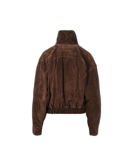 Saint Laurent Brown Suede Leather Jacket