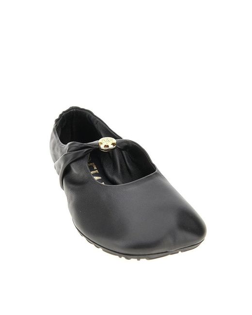 Loewe Gray 'Pebble' Nappa Leather Ballet Flats