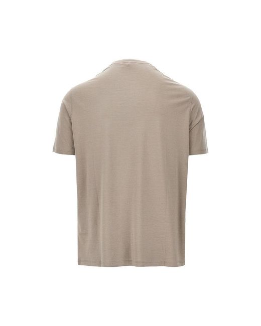 Emporio Armani Gray Lyocell-Blend Jersey T-Shirt With Embroidery for men