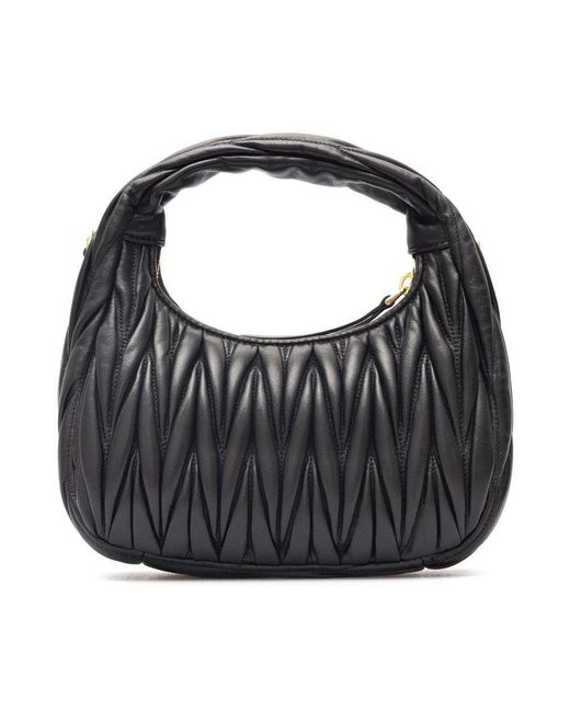 Miu Miu Black Small Miu Wander Hobo Bag