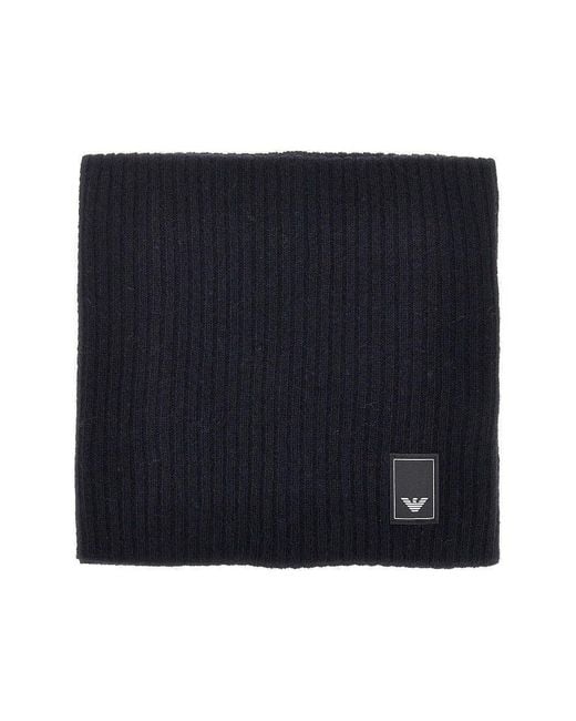 Emporio Armani Blue Wool And Cashmere Neck Warmer for men