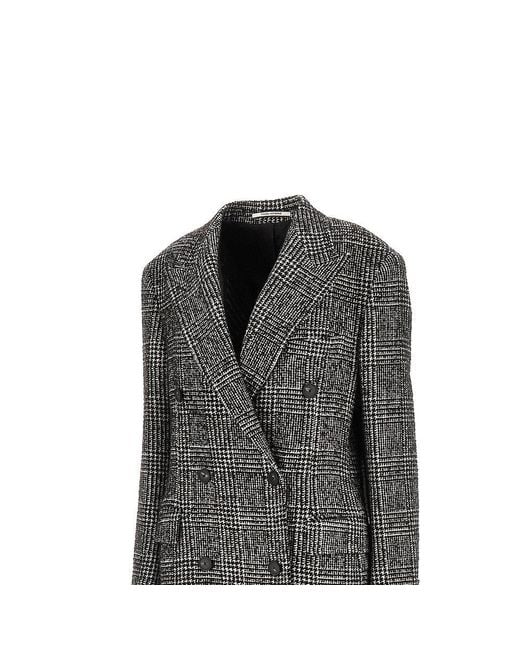 Tagliatore Gray Prince Of Wales Long Coat
