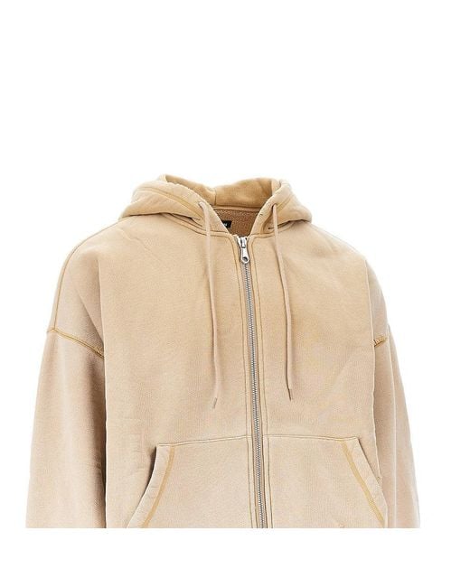 Cole Buxton Natural Full-Zip Hoodie With Sun-Faded Effect for men